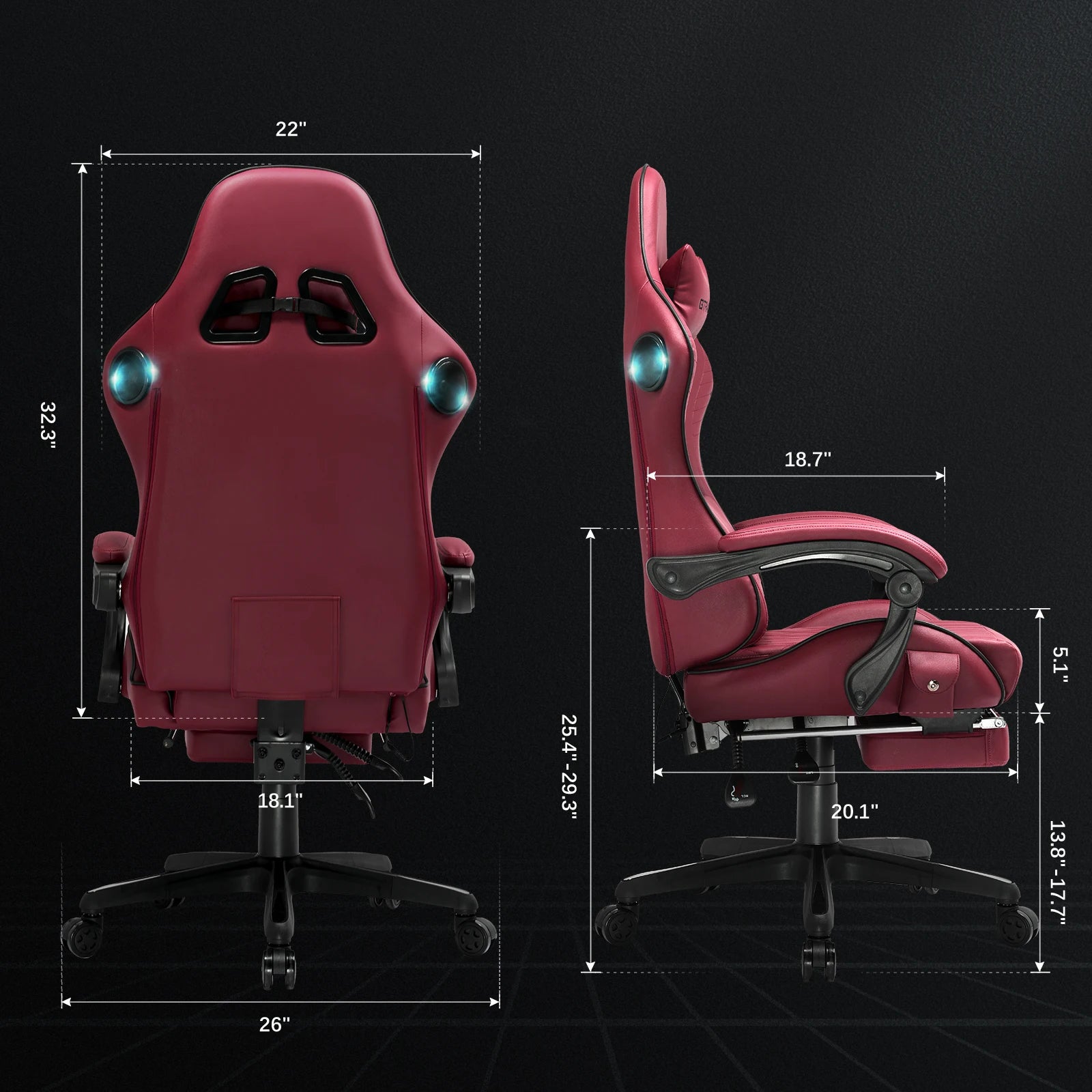 Premium Gaming Chair with Built-In Speakers