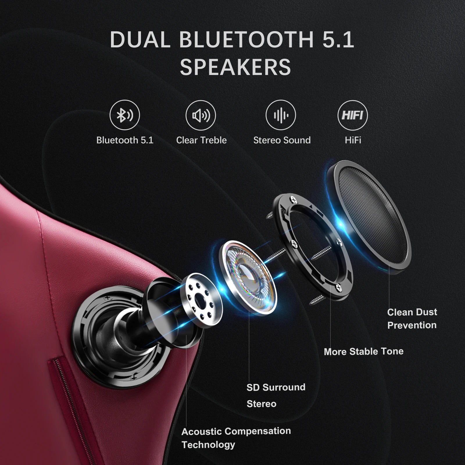 Premium Gaming Chair with Built-In Speakers