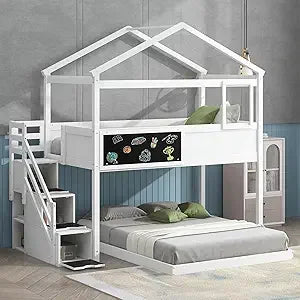 Twin Over Twin House Bunk Bed