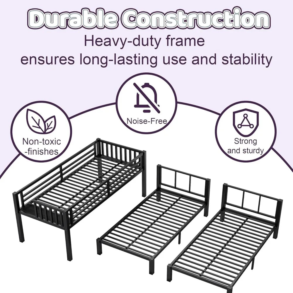 Sturdy Metal Triple Bunk Bed