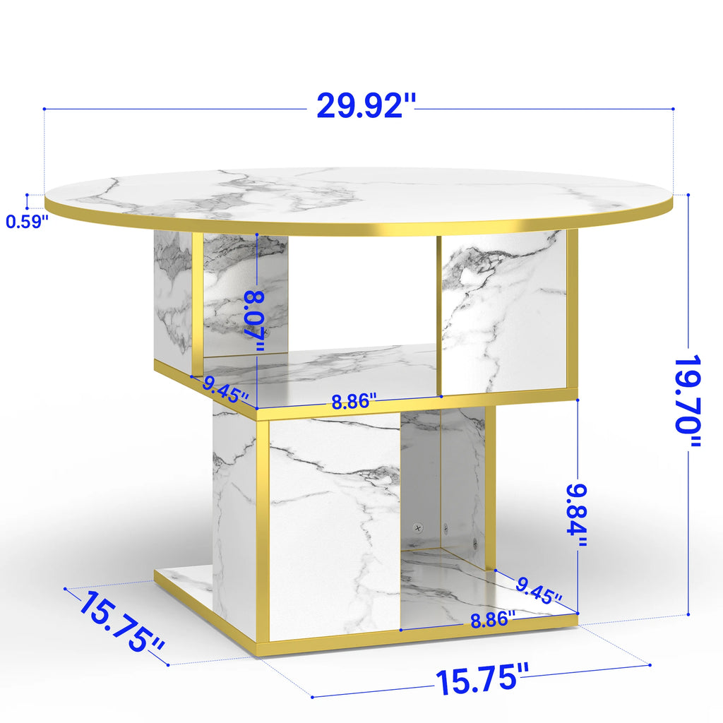 Luxe 3-Tier Round Coffee Table