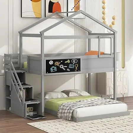 Twin Over Twin House Bunk Bed