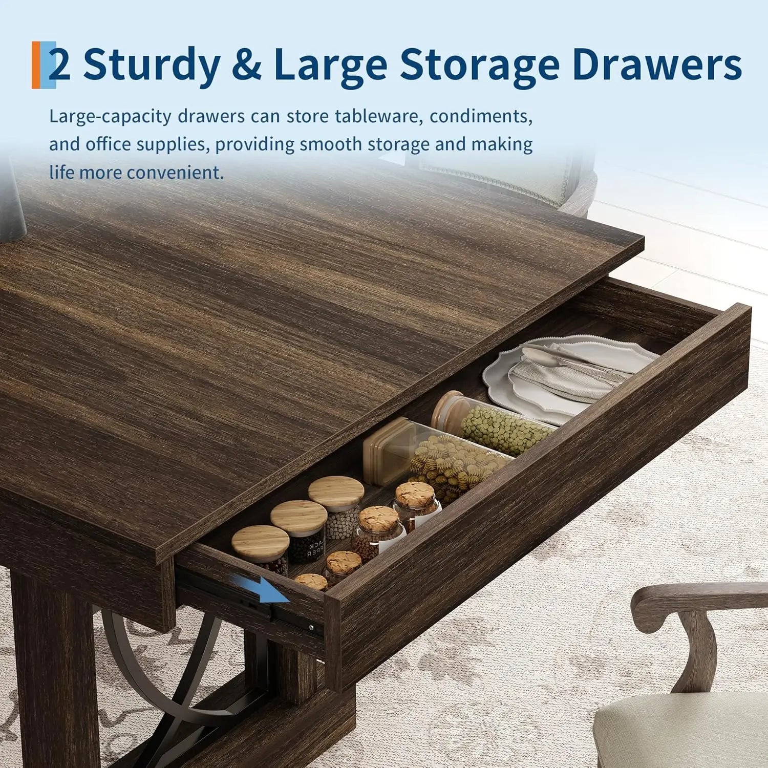 Elegant Wooden Rectangular Dining Table