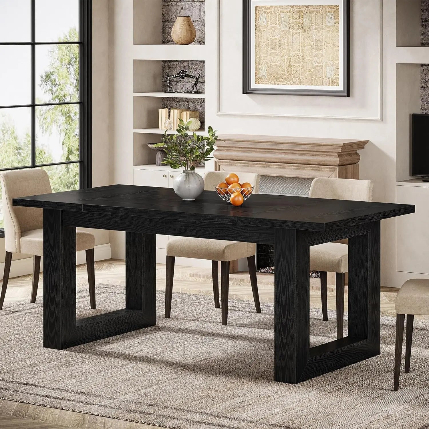Modern 63" Rectangular Wood Dining Table