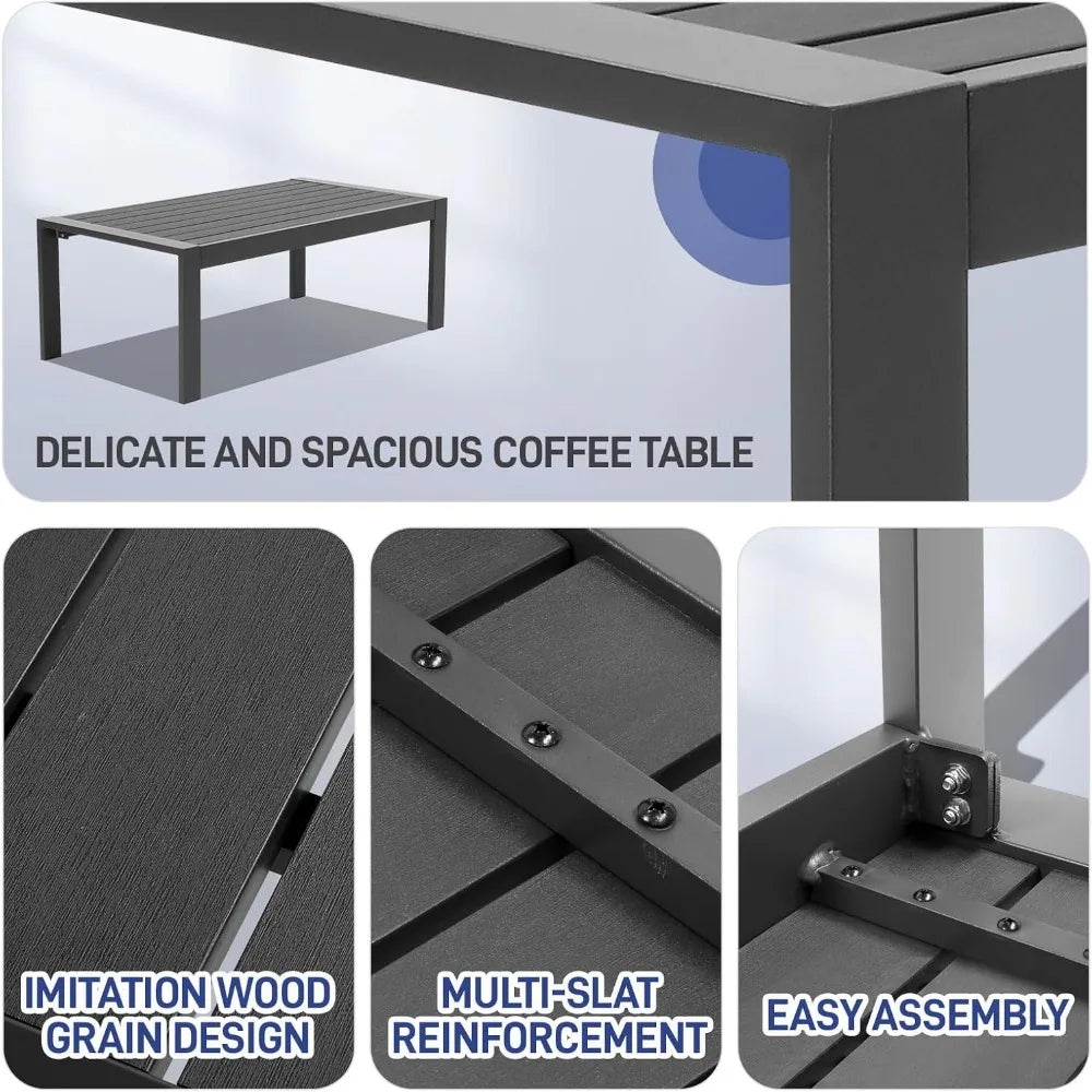 Premium 4-Seat Aluminum Outdoor Sectional Set