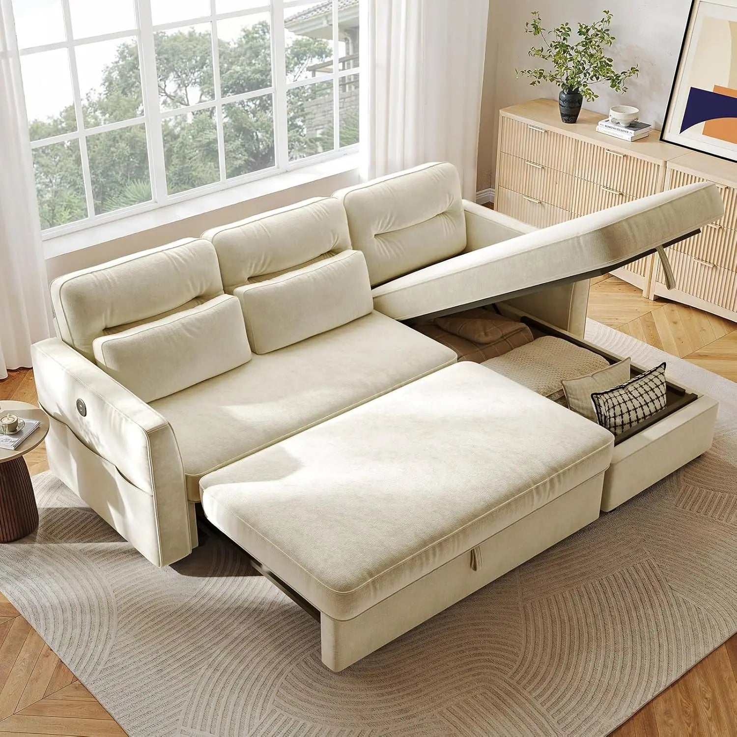 Cloud Chenille Sectional Sofa Bed