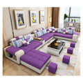 Luxe Modern U-Shape Fabric Sofa Set