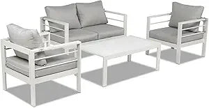 Premium 4-Seat Aluminum Outdoor Sectional Set