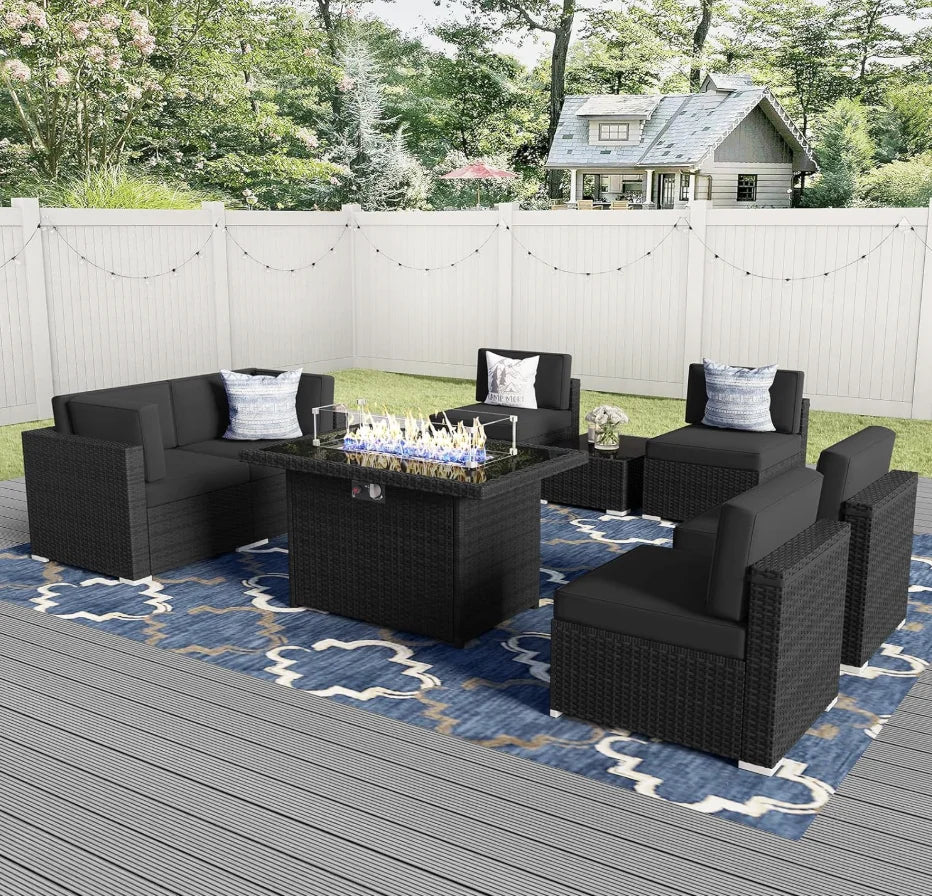 Luxe 8-Piece Outdoor Sectional Set