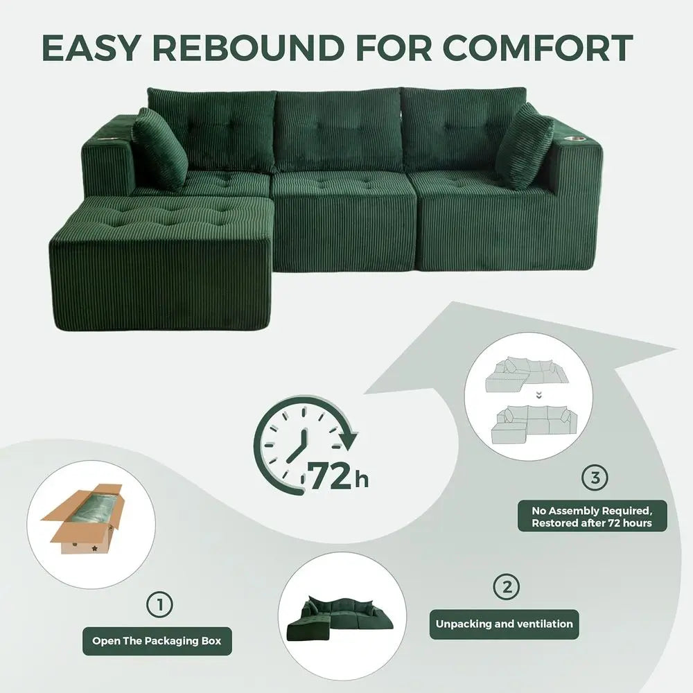 Luxe 4-Seater Boneless Cloud Couch