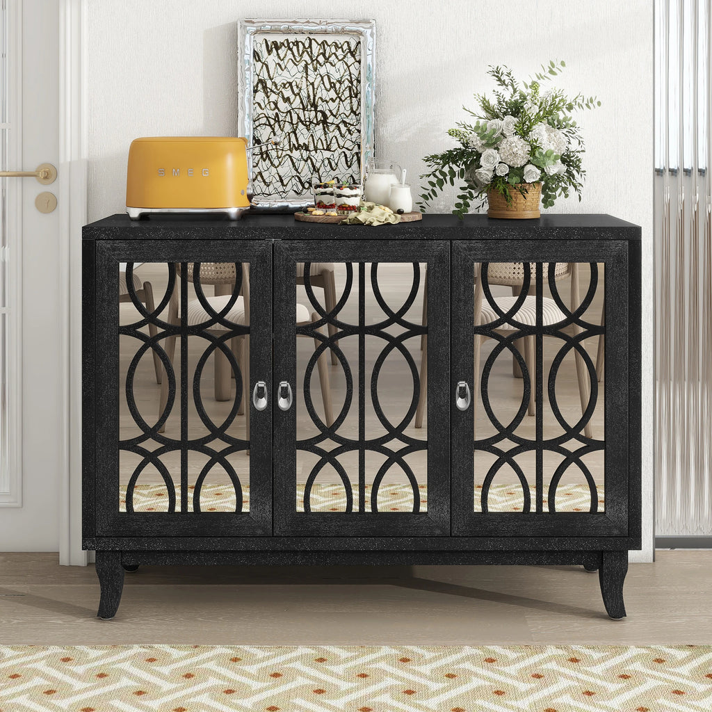 Signature 3-Door Mirrored Buffet Cabinet