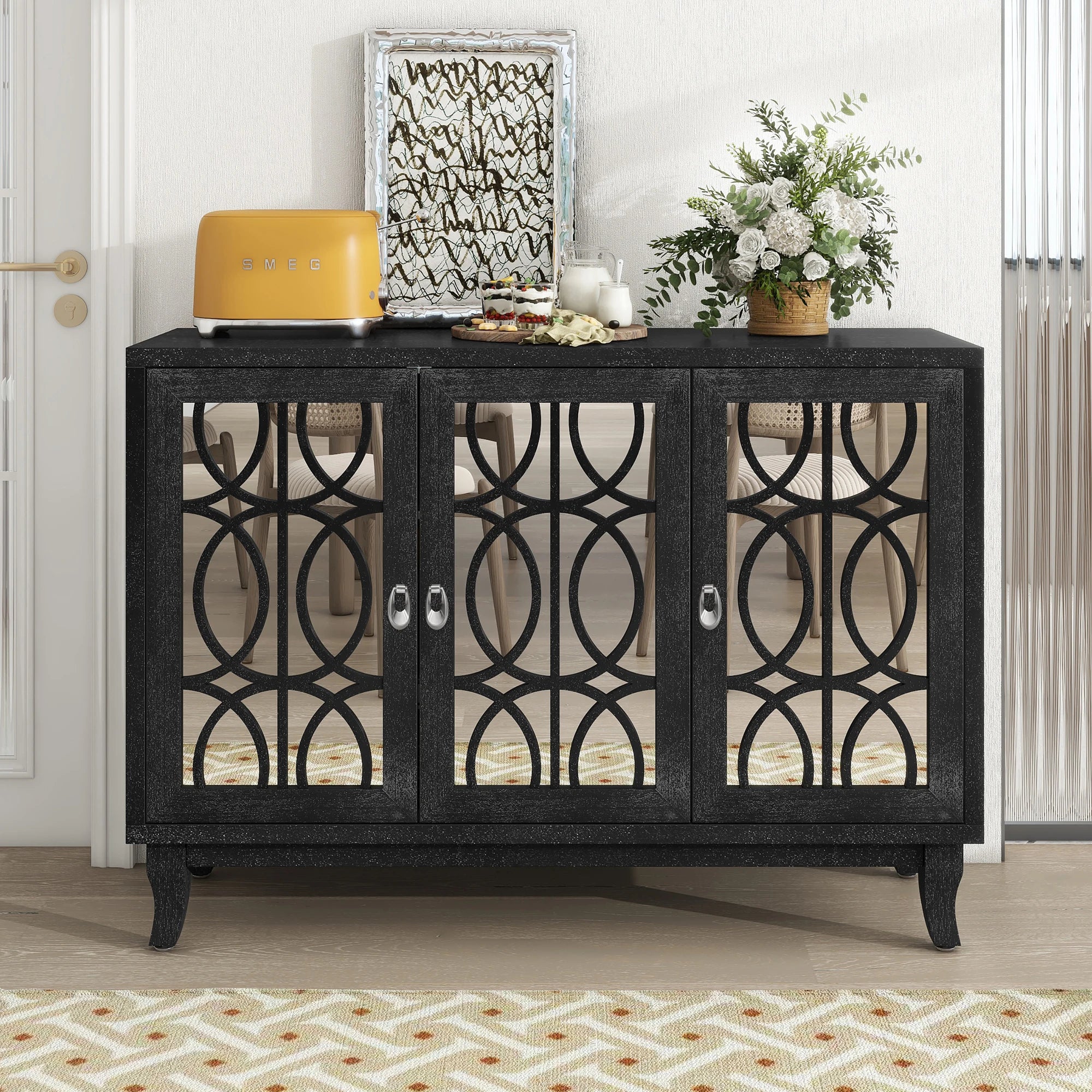 Signature 3-Door Mirrored Buffet Cabinet