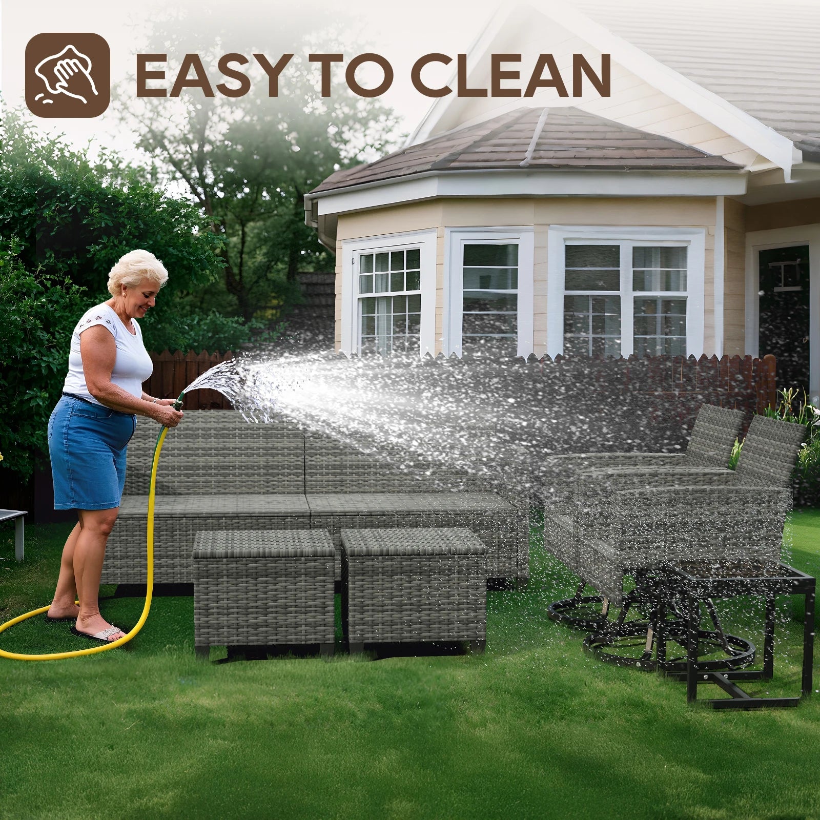 Elegant 6-Piece Wicker Patio Furniture Set