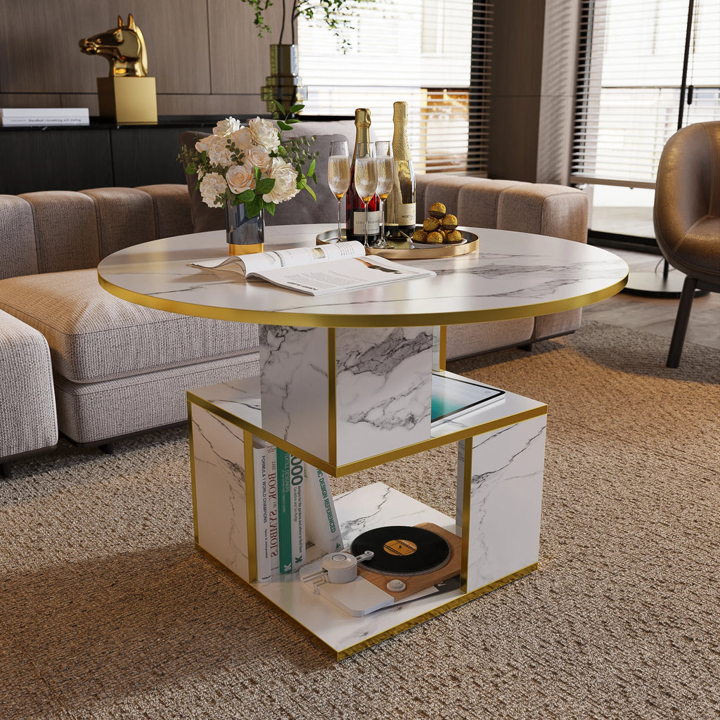 Luxe 3-Tier Round Coffee Table