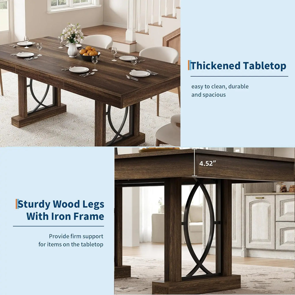 Elegant Wooden Rectangular Dining Table