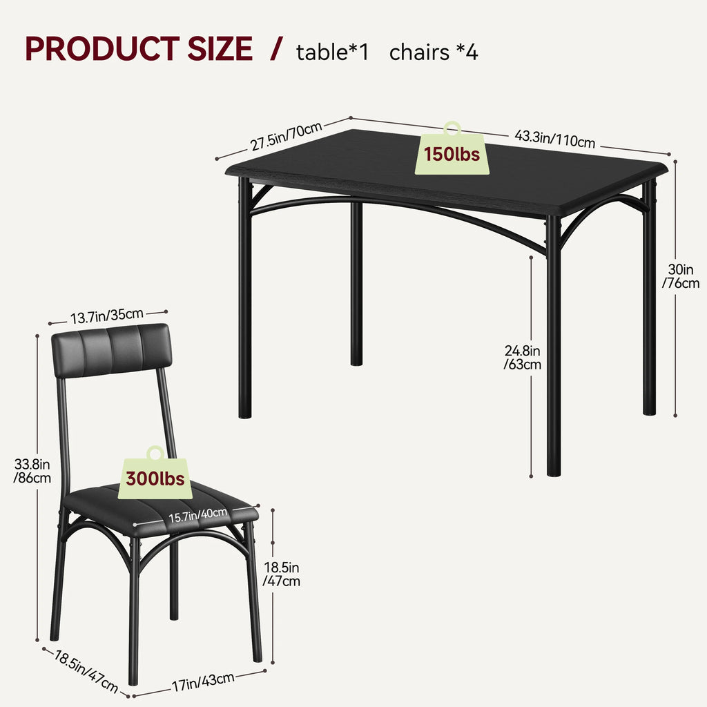 5-Piece Modern Table & Chair Set