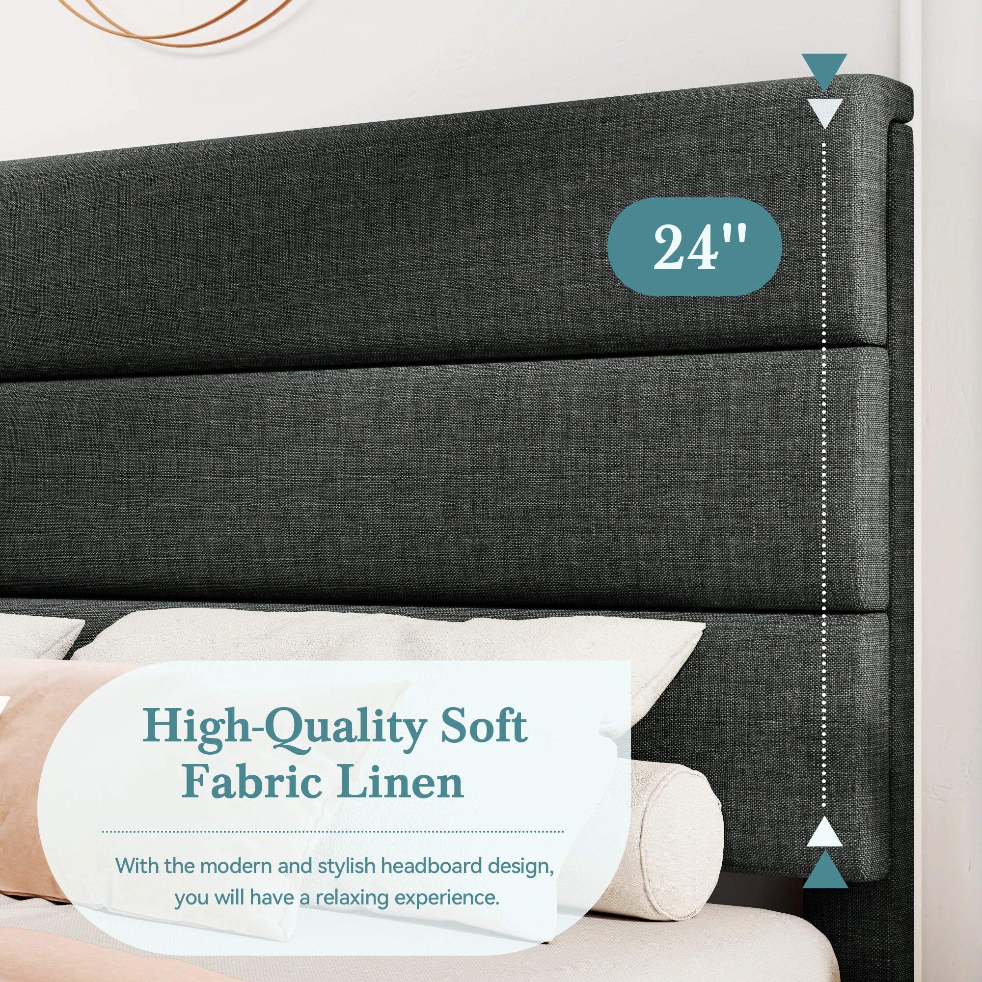 Modern Fabric Platform Bed Frame