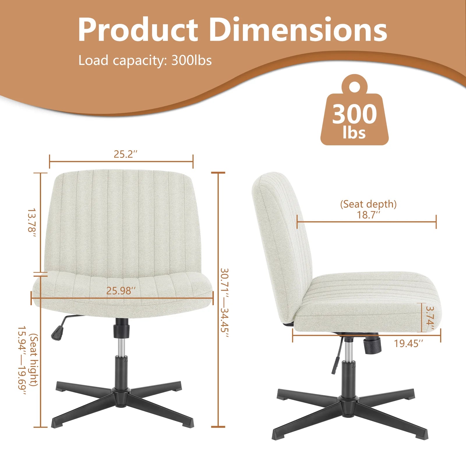Versatile Cross-Legged Rocking Office Chair