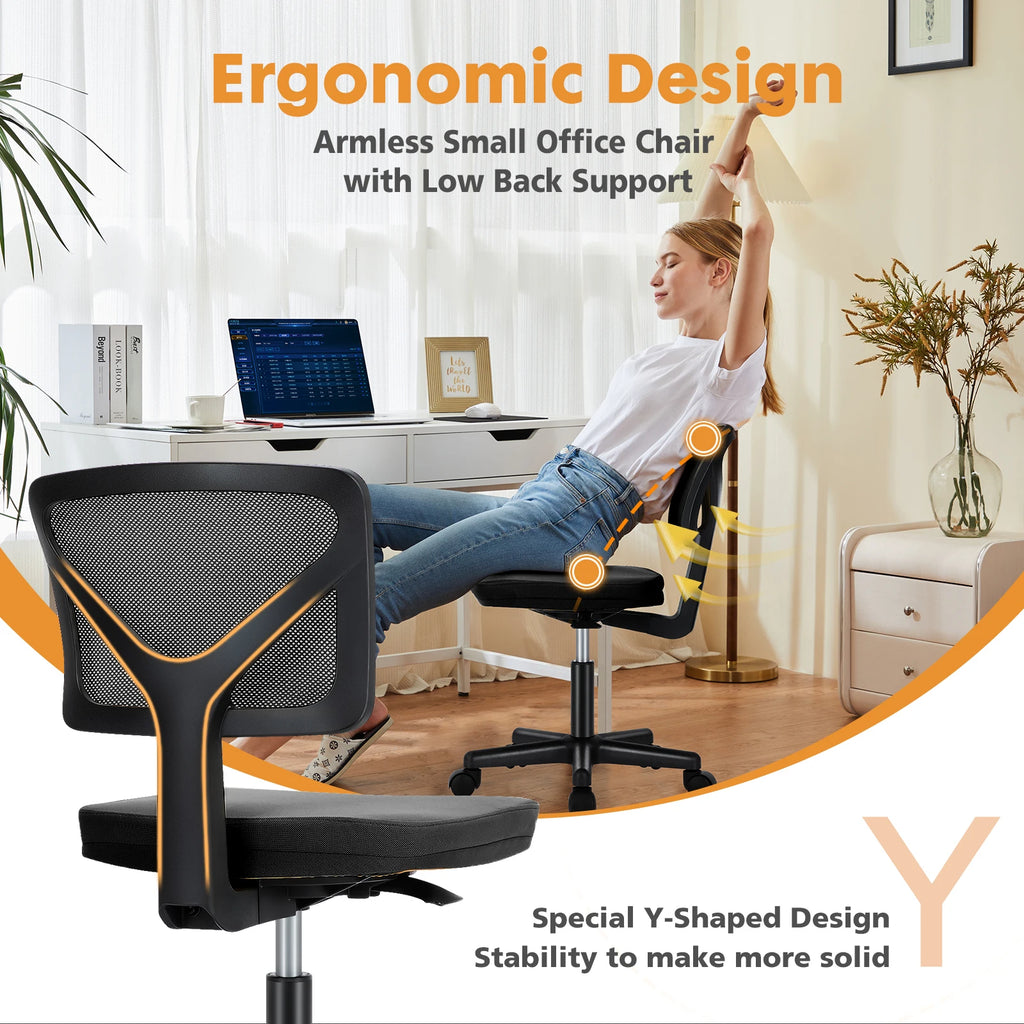 Ergonomic Mesh Armless Office Chair