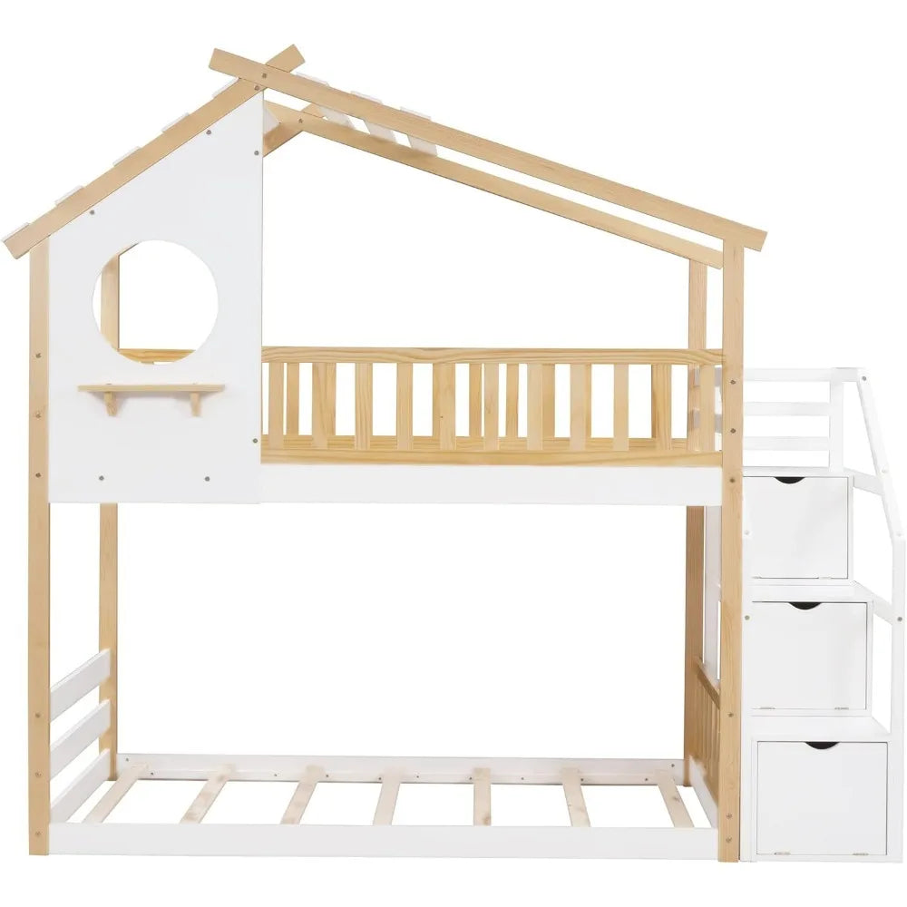 Twin Over Twin House Bunk Bed