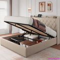 Queen Size Hydraulic Lift-Up Storage Bed Frame