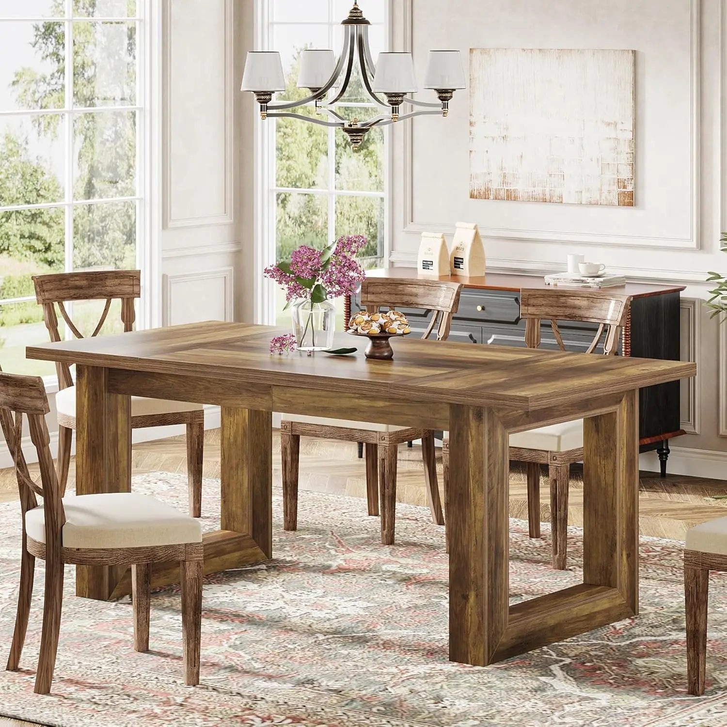 Modern 63" Rectangular Wood Dining Table