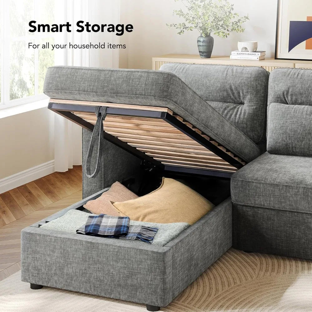 Cloud Chenille Sectional Sofa Bed