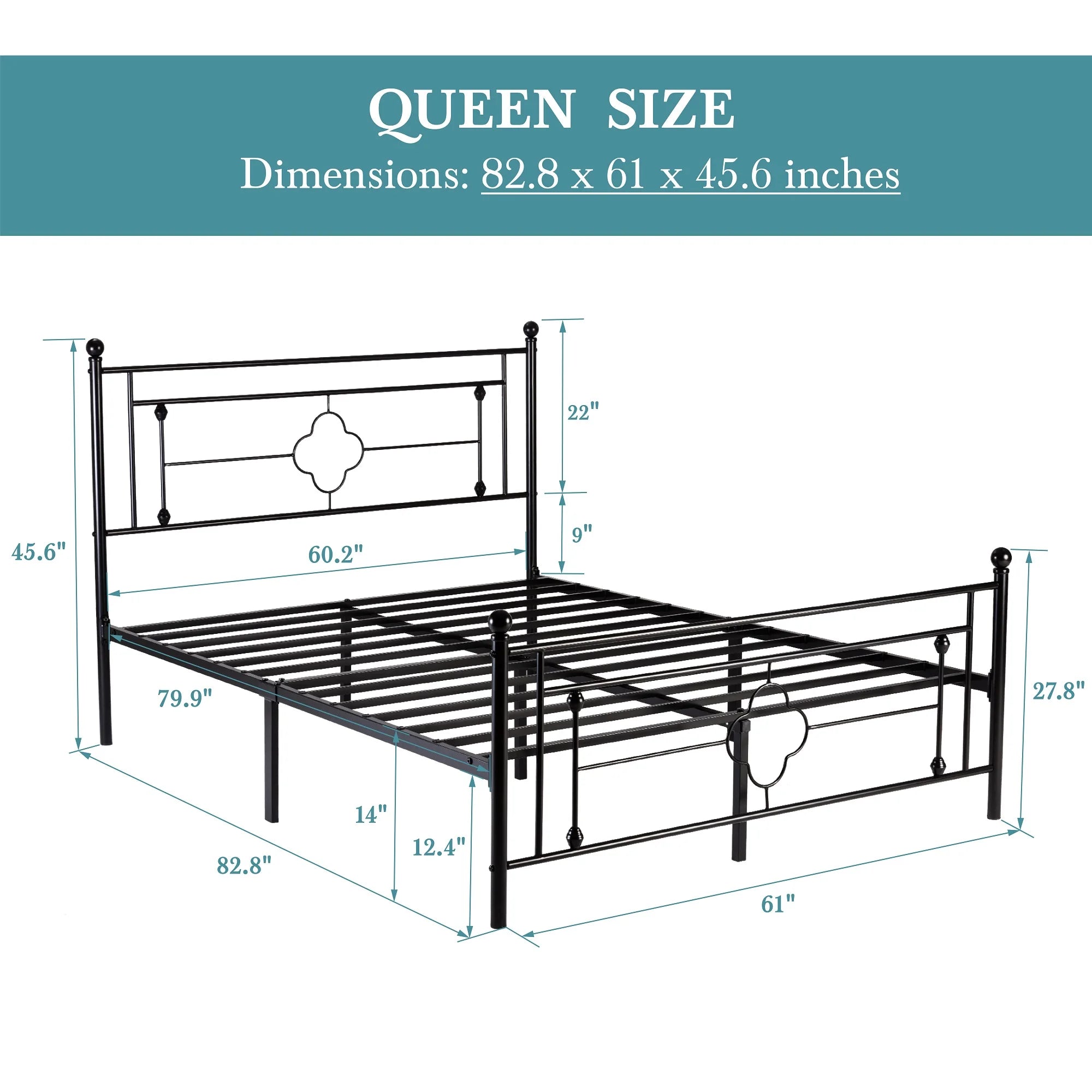 Victorian Metal Platform Bed Frame