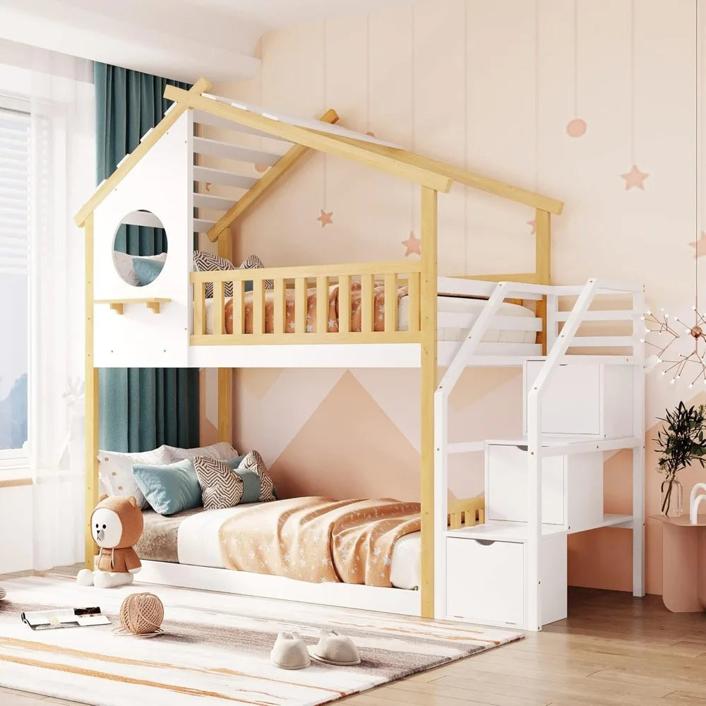 Twin Over Twin House Bunk Bed