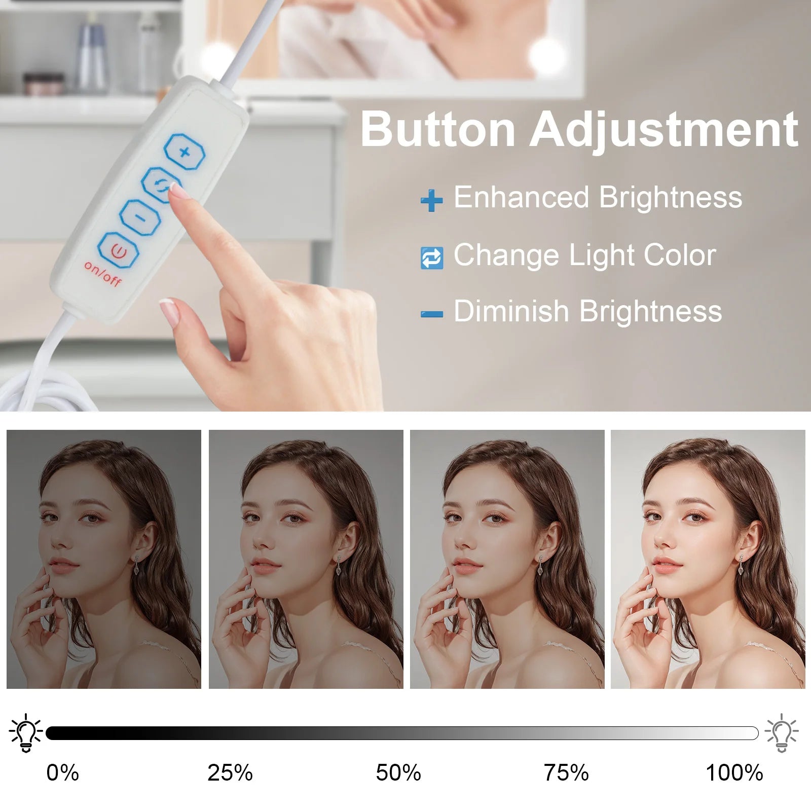 Elegant White LED Vanity Dressing Table