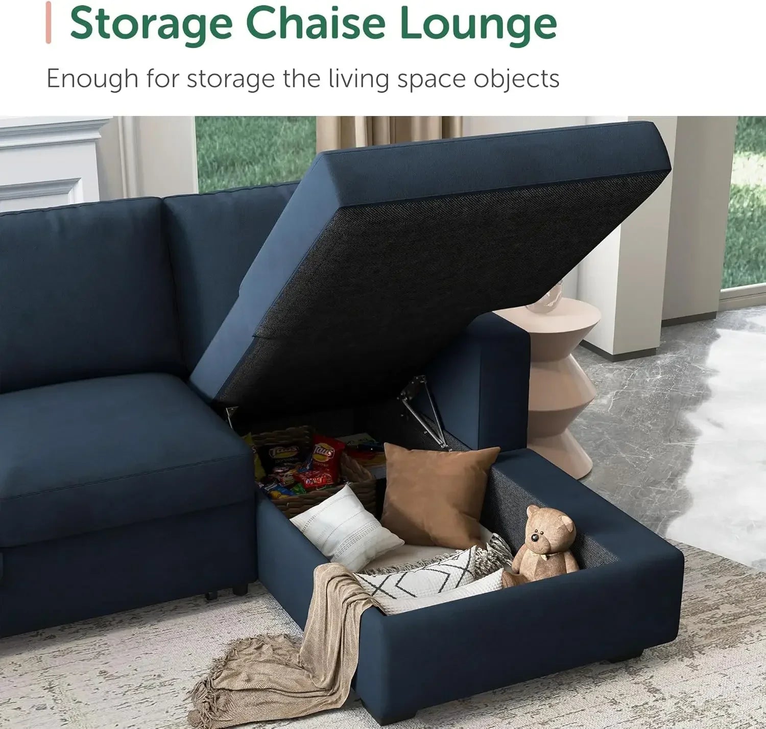 6-Seater U-Shape Sectional Sleeper Sofa