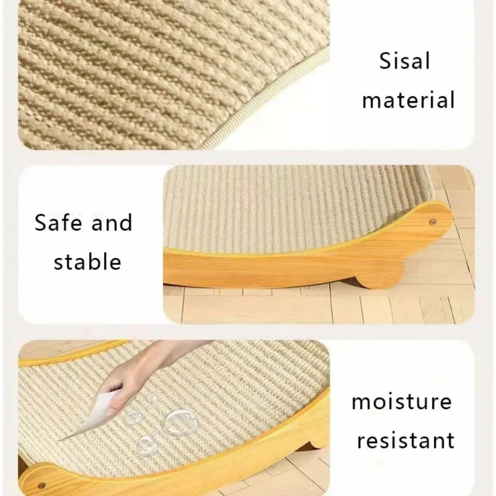 Multi-Functional Wooden Cat Scratching Pad