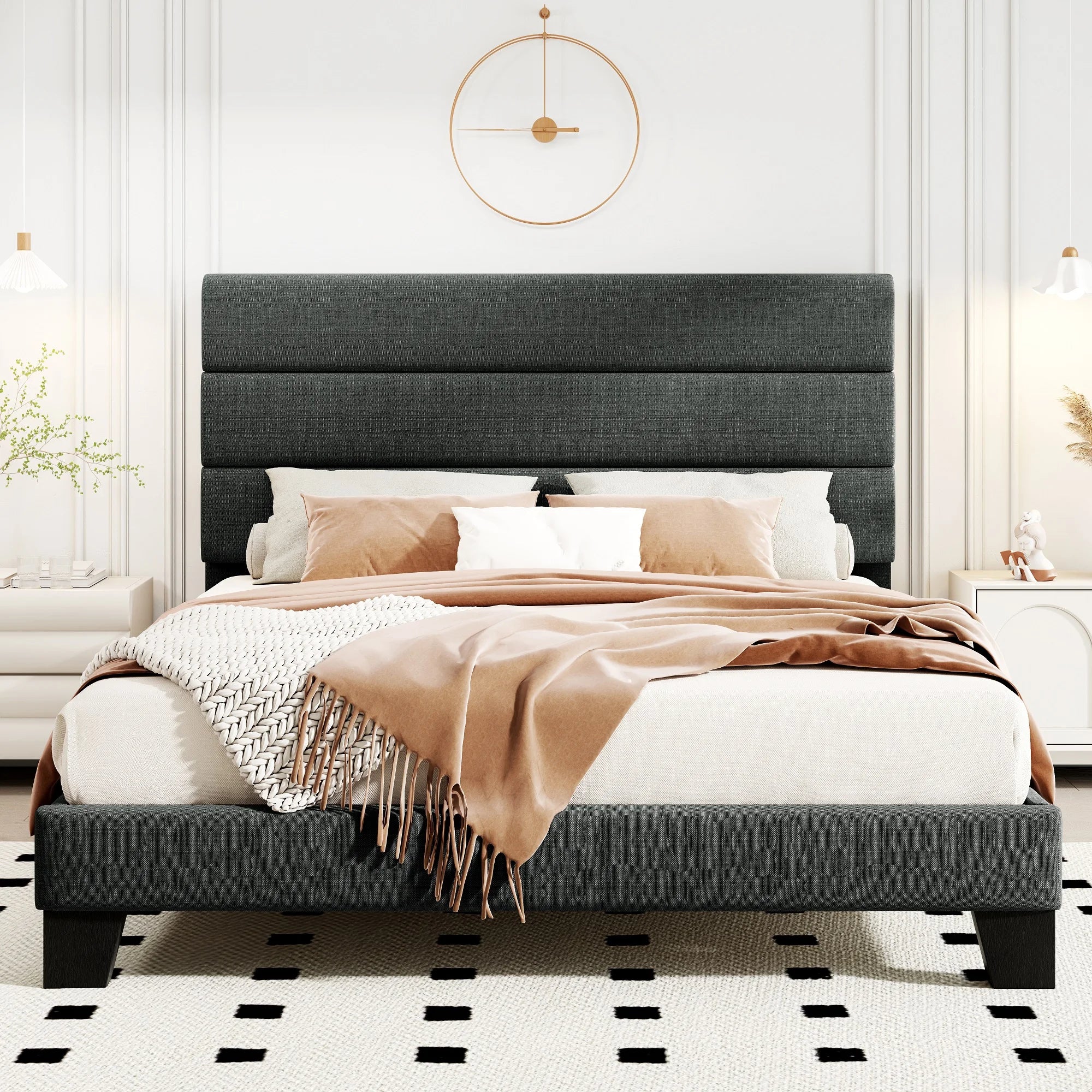 Modern Fabric Platform Bed Frame