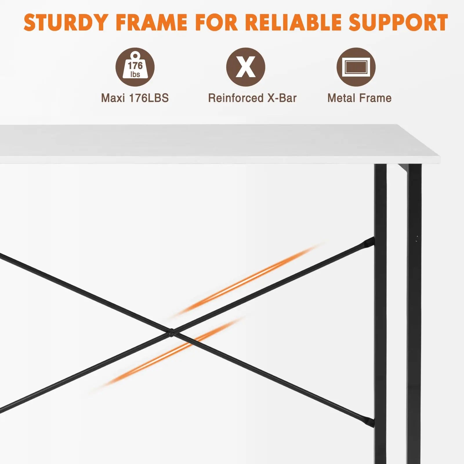 Computer Office Desk with Metal Frame