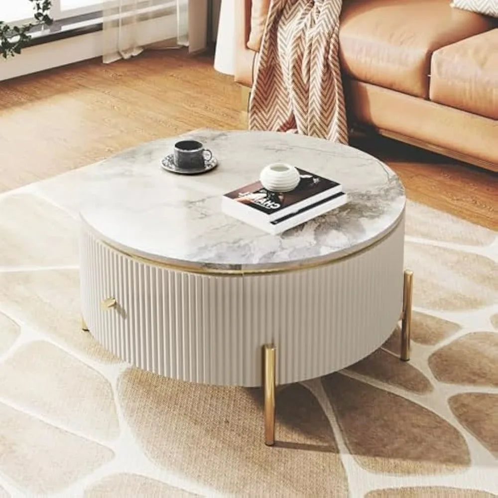 Marble-Patterned Coffee Table