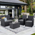Modern 4-Piece Wicker Patio Furniture Set