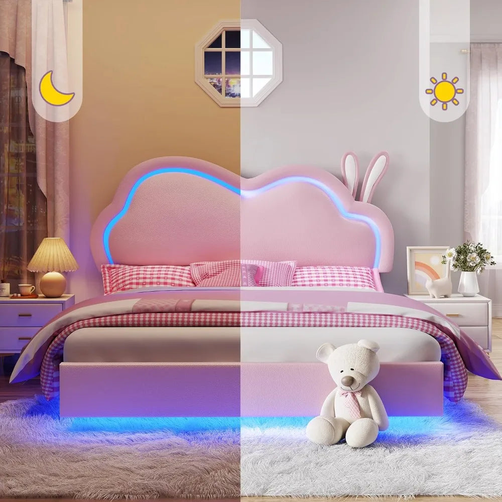 Dreamy Pink Cloud Floating Bed Frame