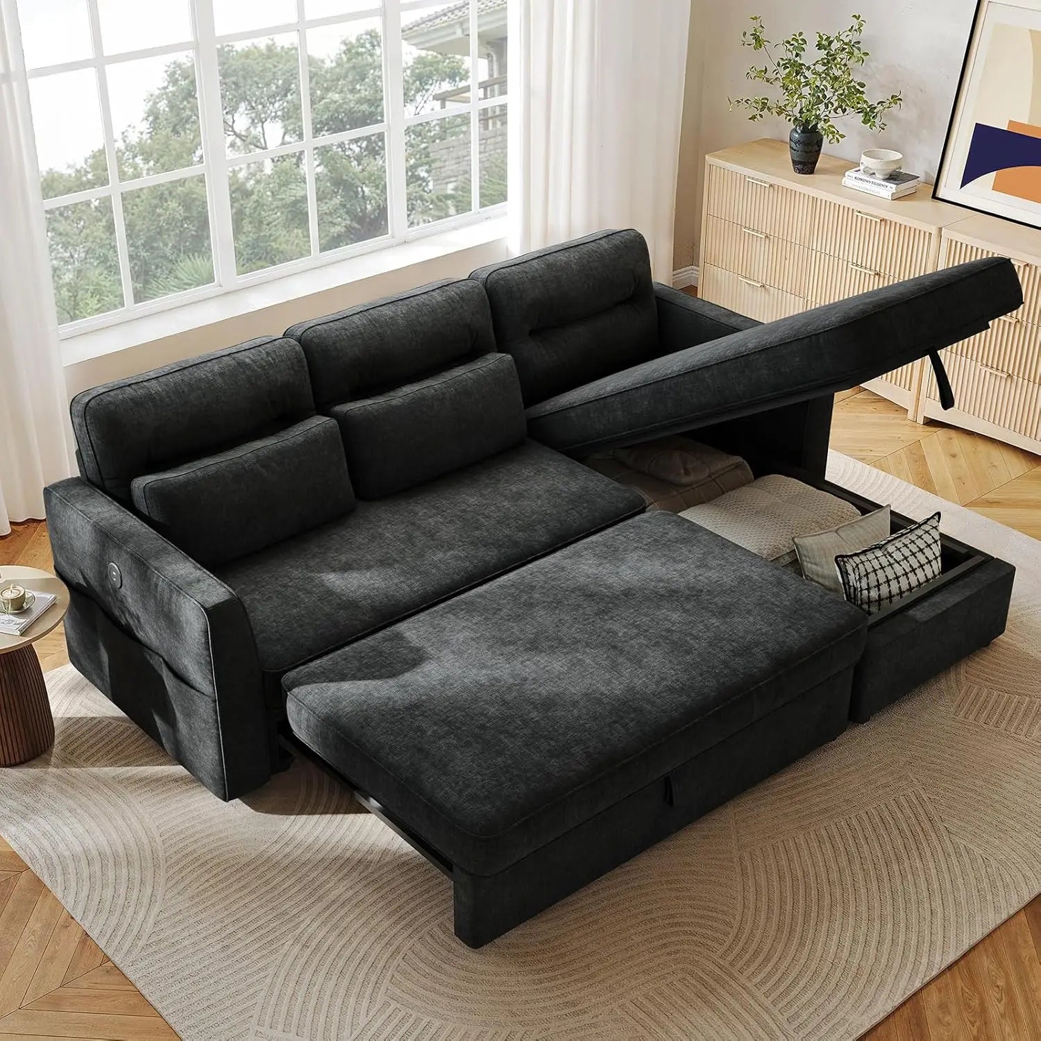 Cloud Chenille Sectional Sofa Bed
