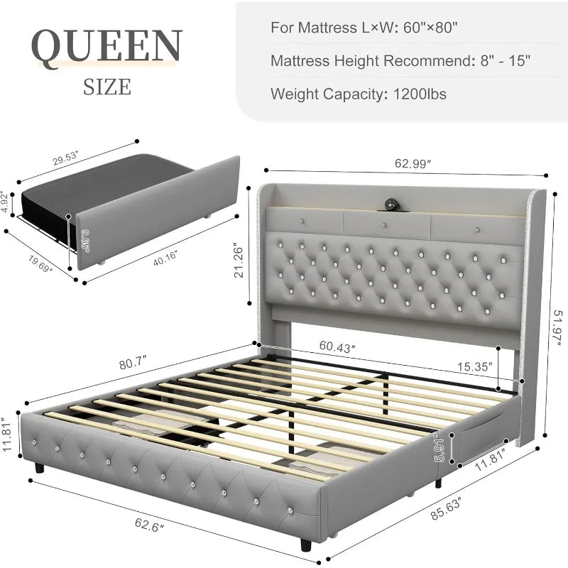 Luxury LED Bed Frame