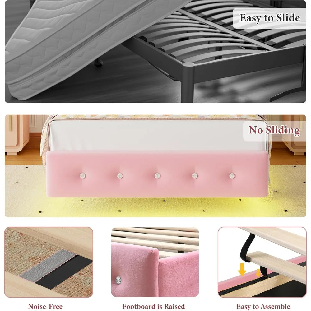 Enchanting Pink Butterfly Twin Bed Frame