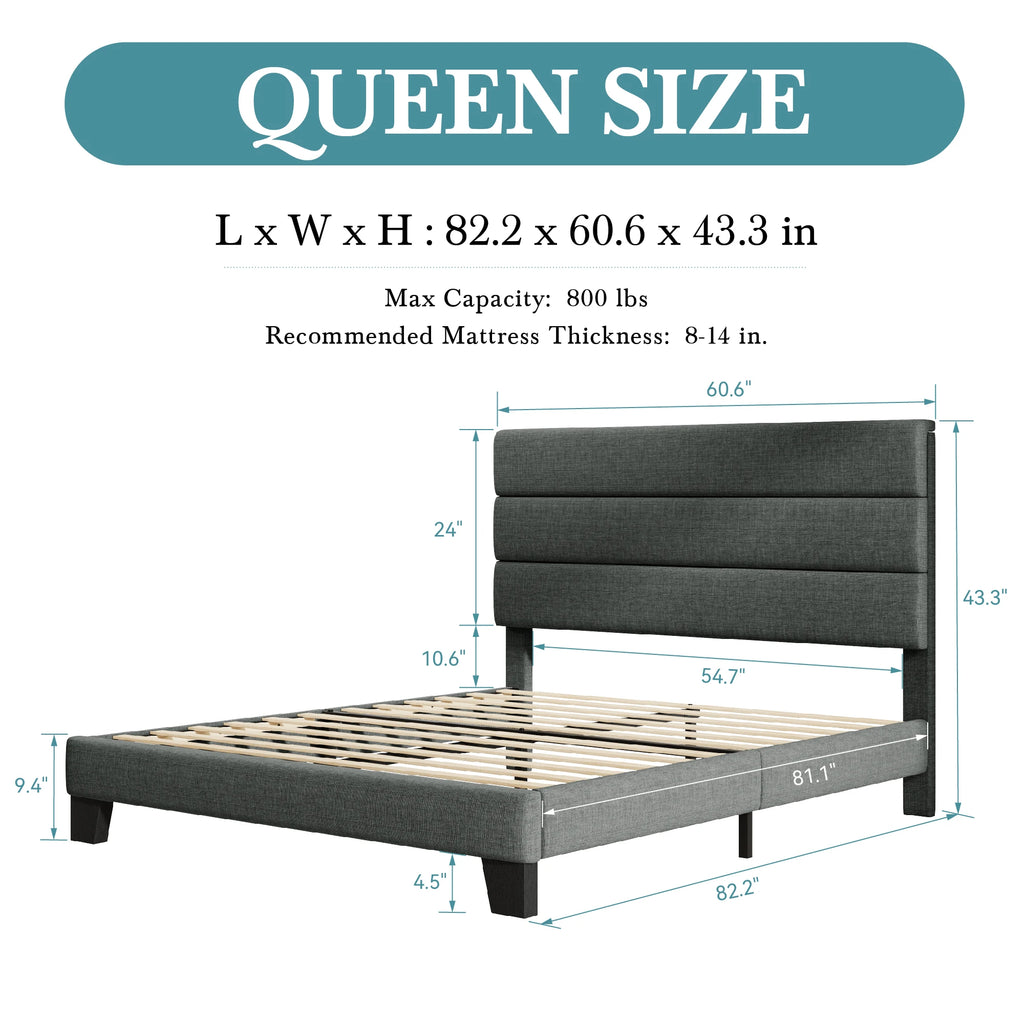 Modern Fabric Platform Bed Frame