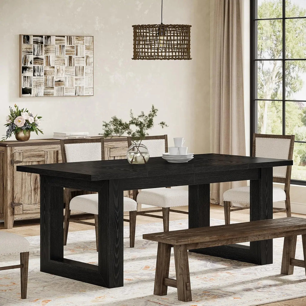 Modern 63" Rectangular Wood Dining Table