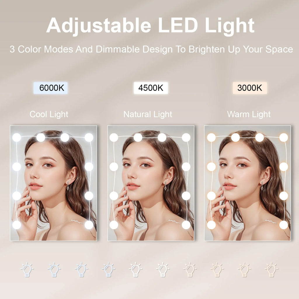 Elegant White LED Vanity Dressing Table