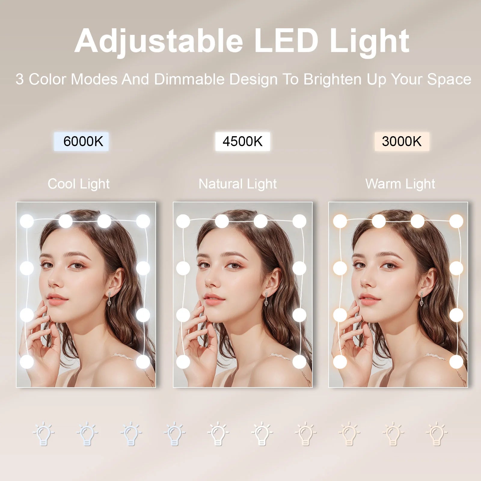 Elegant White LED Vanity Dressing Table