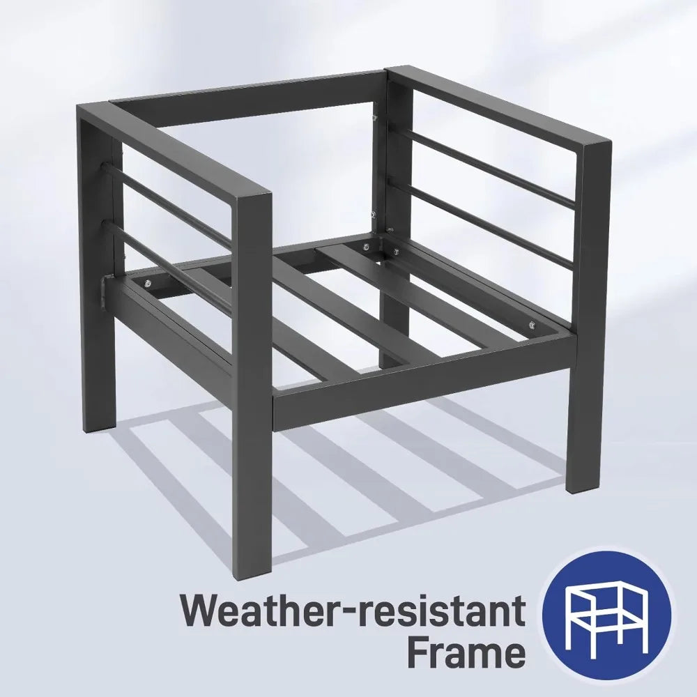 Premium 4-Seat Aluminum Outdoor Sectional Set