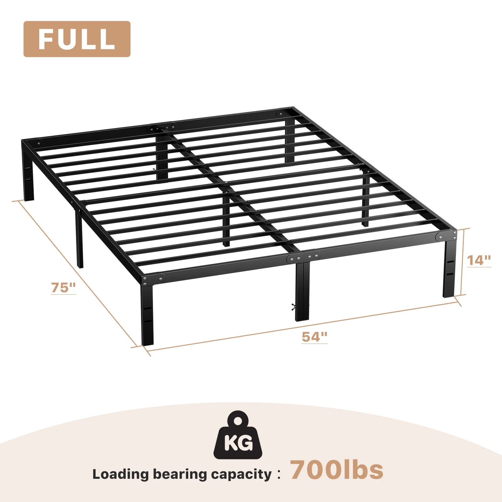 Heavy-Duty Metal Platform Bed Frame