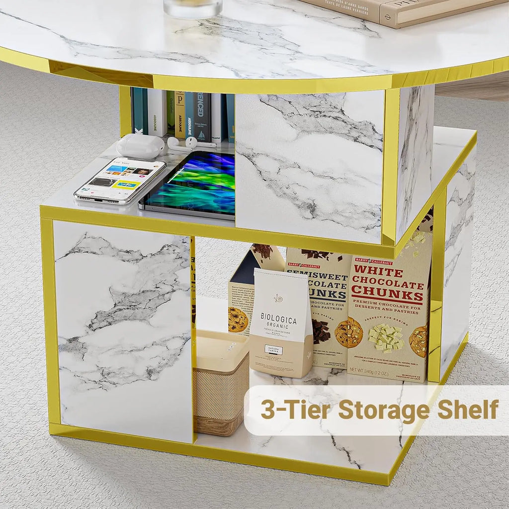 Luxe 3-Tier Round Coffee Table