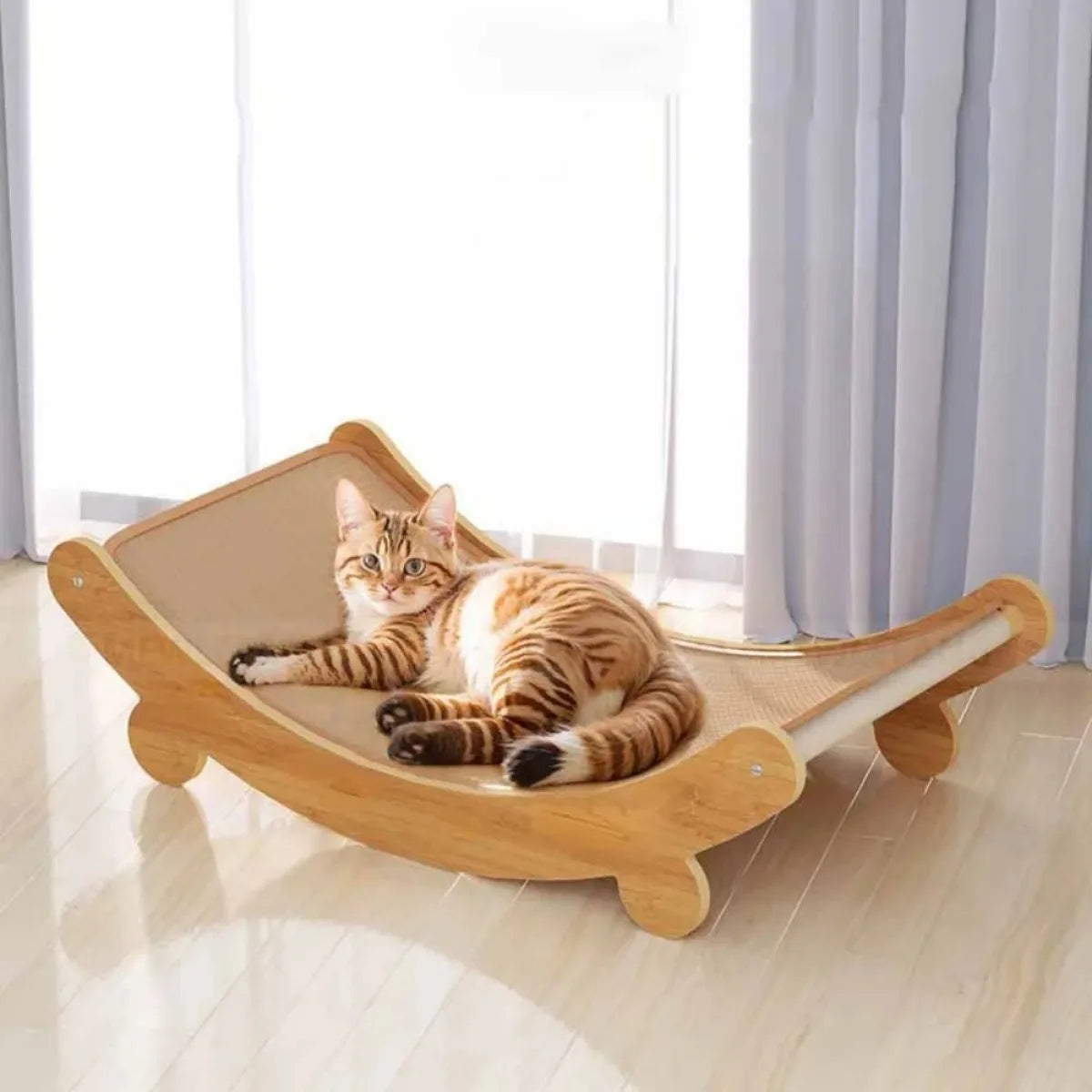 Multi-Functional Wooden Cat Scratching Pad