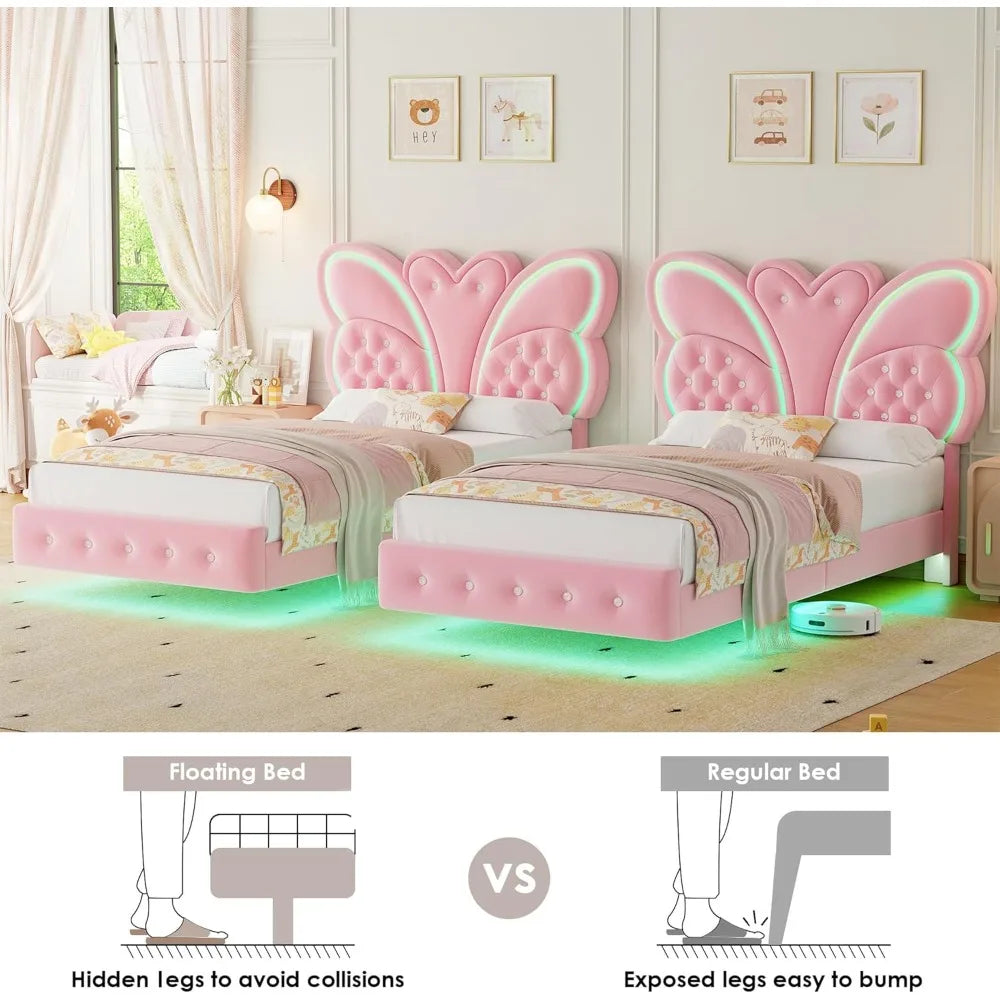 Enchanting Pink Butterfly Twin Bed Frame