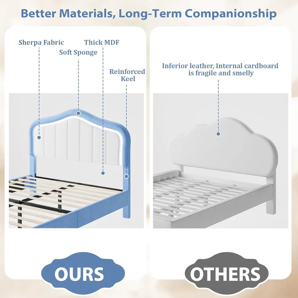 Magical LED Crown Headboard Kids Bed Frame